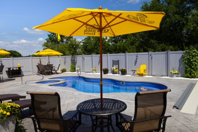 inground fiberglass swimming pool in Waukesha Wisconsin